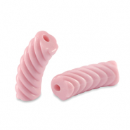Acryl kralen tube twisted Light rose