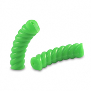 Acryl kralen tube twisted Green