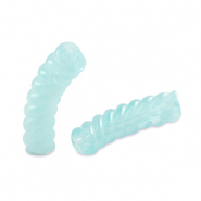 Acryl kralen tube twisted Transparent ice blue