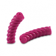 Acryl kralen tube twisted Magenta pink