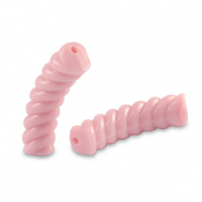 Acryl kralen tube twisted Light rose