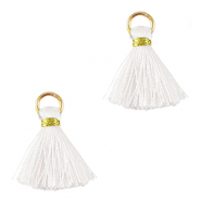 Kwastje 2cm Gold-white