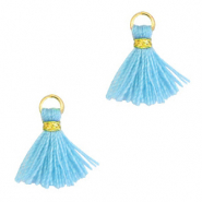 Kwastje 1.2cm Gold-cornflower blue
