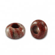 Rondellen natuursteen kralen graniet 14mm Burgundy red