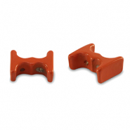 Tile bead Coral red