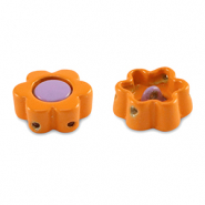Tile bead flower Orange-paisley purple
