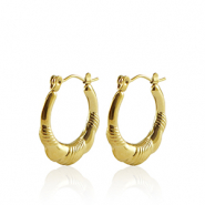 Oorbellen van Stainless steel Roestvrij staal (RVS) creolen 20mm Gold