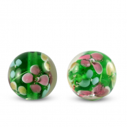 Glas kralen 14mm Transparent-green