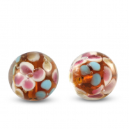 Glas kralen 14mm Transparent-amber orange