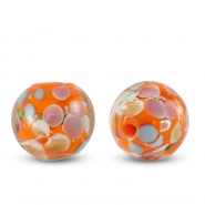 Glas kralen 14mm Transparent-orange