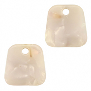 Hangers van resin trapezium Pearl white-pink