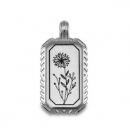 Metaal bedels DQ flower Antiek zilver (nikkelvrij)