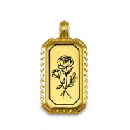 Metaal bedels DQ flower Goud (nikkelvrij)