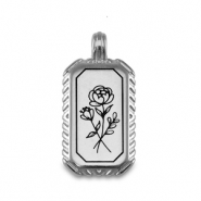 Metaal bedels DQ flower Antiek zilver (nikkelvrij)