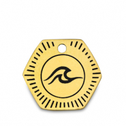 Bedels van Stainless steel Roestvrij staal (RVS) wave Goud