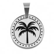 Bedels van Stainless steel Roestvrij staal (RVS) palmtree Zilver