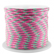 Koord Maritiem 2mm Pink-green-white