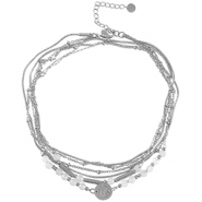 Enkelbandjes van Stainless steel Roestvrij staal (RVS) stone Silver-white
