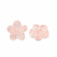 Acryl kralen flower Transparent salmon pink