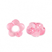 Acryl kralen flower Transparent pink