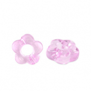 Acryl kralen flower Transparent azalea pink