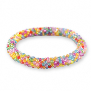 Facet armband top quality Multicolour Yellow-pink
