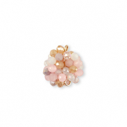 Hangers van facet tussenstuk 16mm Multicolour Beige-pink