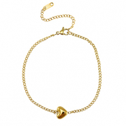 Armbanden van Stainless steel Roestvrij staal (RVS) heart Gold