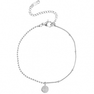 Armbanden van Stainless steel Roestvrij staal (RVS) ball chain LUCKY Silver