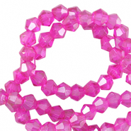 Top Bicone facet kralen 4mm Neon pink