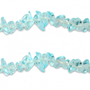 Chipstone glaskralen Transparent turquoise blue