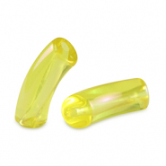 Acryl kralen tube Freesia yellow-AB coating