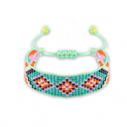 Hippe armbanden Tropical teal blue-orange