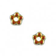 Tsjechische kralen flower 5mm Light iridescent
