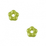 Tsjechische kralen flower 5mm Light olive green