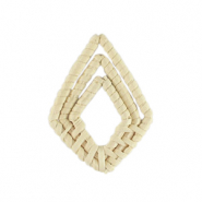 Rotan hangers rhombus Natural white