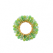 Bedels van Stainless steel Roestvrij staal (RVS) facet 26mm Green-gold