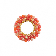 Bedels van Stainless steel Roestvrij staal (RVS) facet 26mm Orange-gold