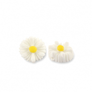 Kralen van resin flower 8mm White