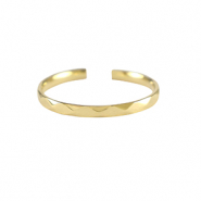 Ringen van Stainless steel Roestvrij staal (RVS) facet Goud