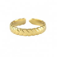 Ringen van Stainless steel Roestvrij staal (RVS) hearts Goud