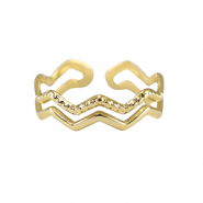 Ringen van Stainless steel Roestvrij staal (RVS) Goud