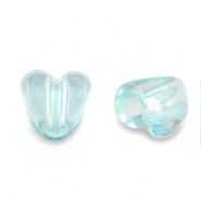 Acryl kralen heart Transparent turquoise blue