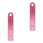 Statement hangers bar flower Metallic magenta purple