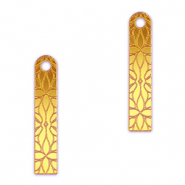 Statement hangers bar flower Metallic yellow