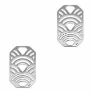 Bedels van Stainless steel Roestvrij staal (RVS) tussenstuk octagon arches Silver