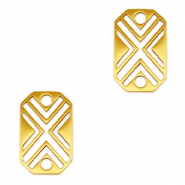 Bedels van Stainless steel Roestvrij staal (RVS) tussenstuk octagon X Gold