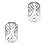 Bedels van Stainless steel Roestvrij staal (RVS) tussenstuk octagon X Silver