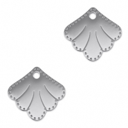 Bedels van Stainless steel Roestvrij staal (RVS) tussenstuk shell Silver