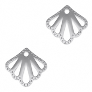 Bedels van Stainless steel Roestvrij staal (RVS) tussenstuk shell Silver
